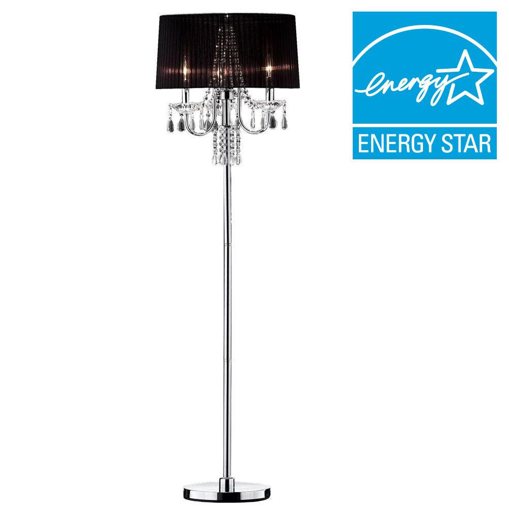 Ore International 61 In Silver Crystal Drop Floor Lamp K 5111f Silver Crystal Drop Floor Lamp