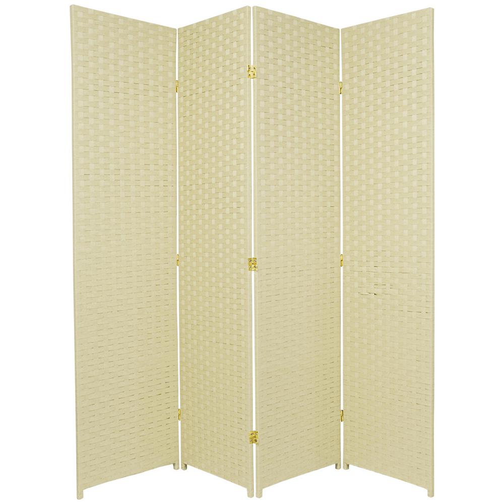 6 Ft. Cream 4-panel Room Divider-ssfiber-4p-crm - The Home Depot