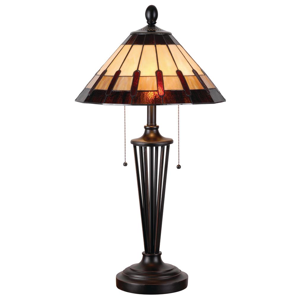 Kenroy Home Harmond 30 In Bronze Table Lamp With Art Glass Bronze Table Lamp With Art Glass Shade