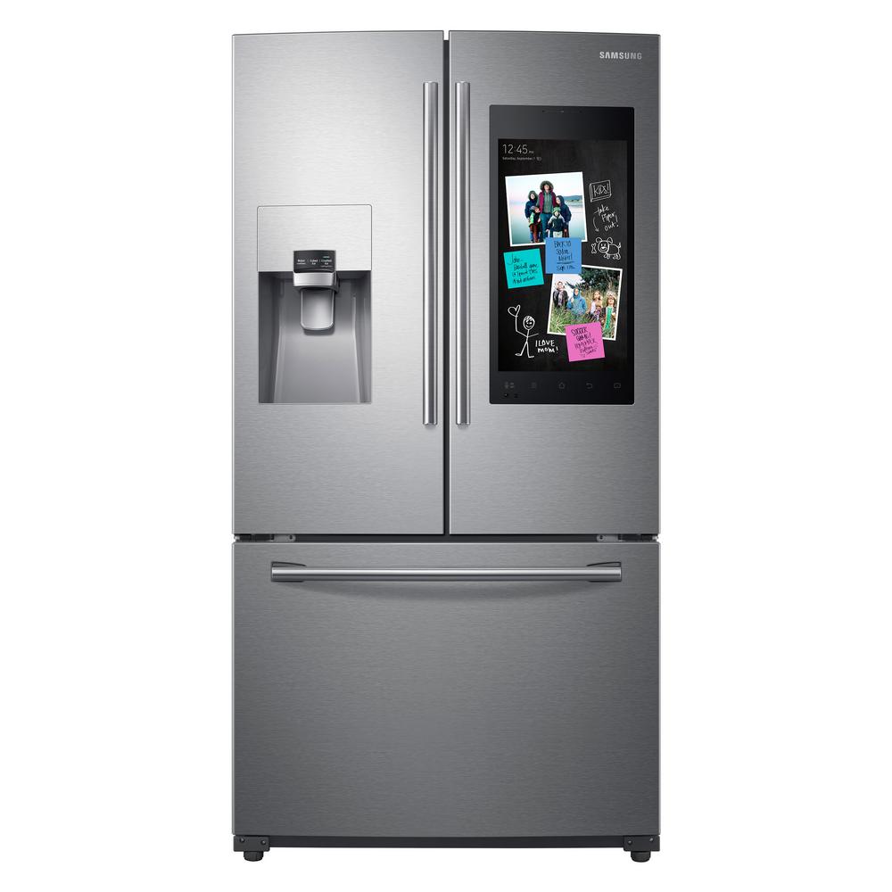 Samsung 24 2 Cu Ft Family Hub French Door Smart Refrigerator In Stainless Steel