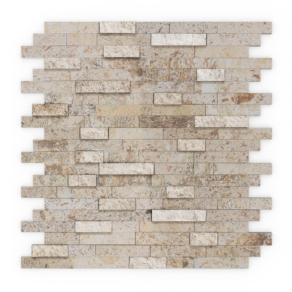 Bathroom Tile Backsplashes The Home Depot Sandy 11 75 In X 60 8 Mm Self Adhesive Wall Tile Mosaic