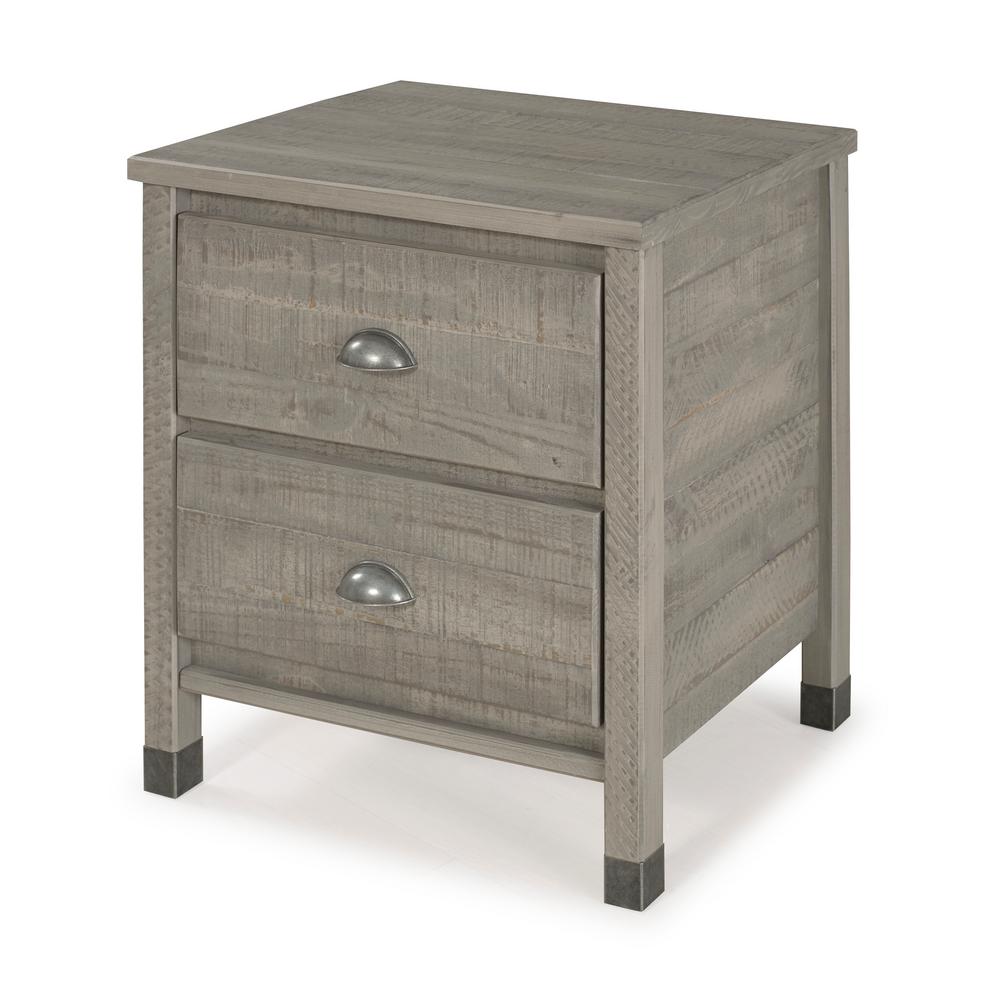 Camaflexi Baja 2 Drawer Rustic Grey Nightstand Bj207 The Home Depot