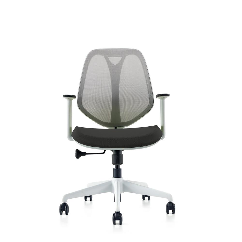Cozyblock Omin Series Gray Mesh Low Back Office Chair With Lumbar Support Adjustable Height And Seat Tilt Lock W Black Cushion Omin G Blk The Home Depot