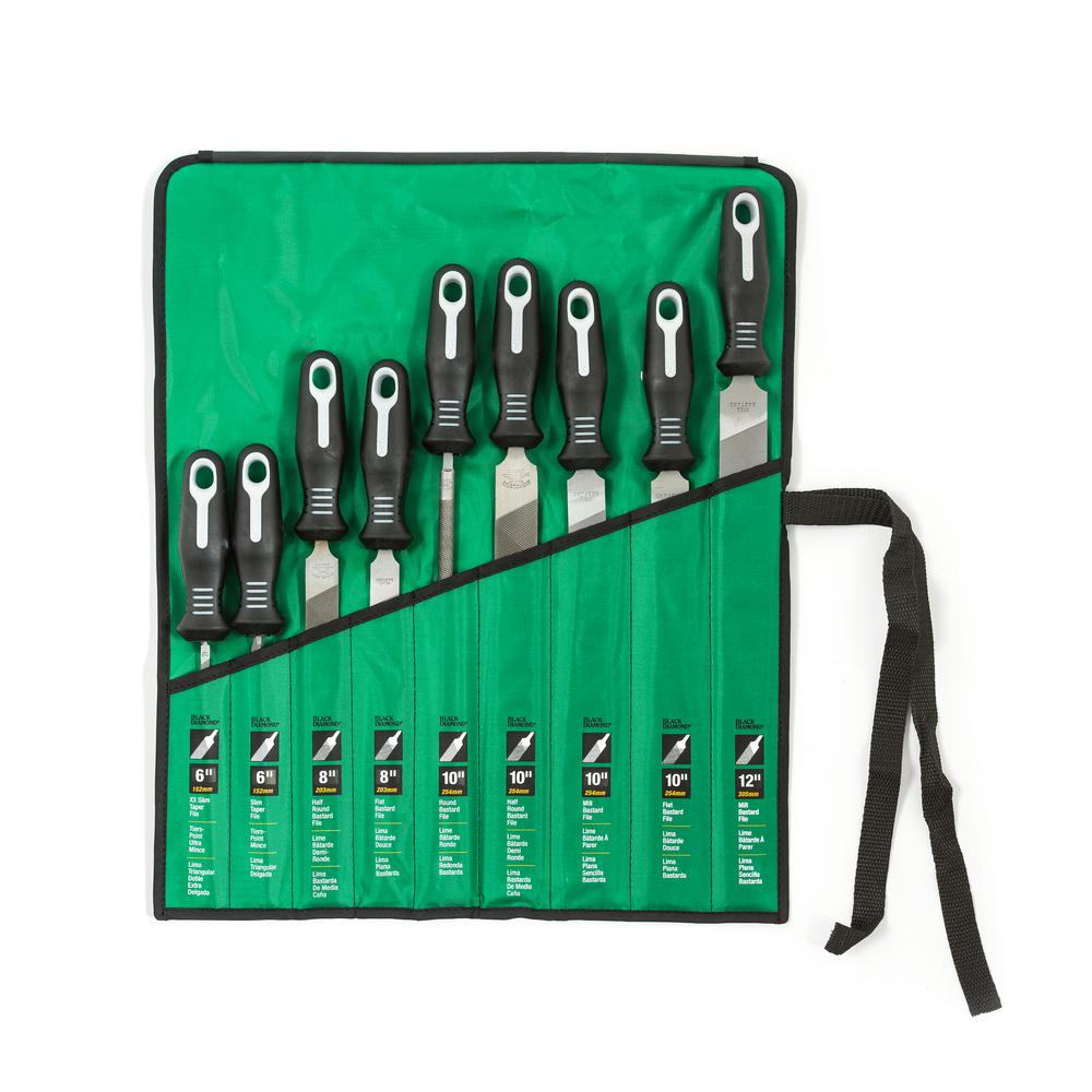 Nicholson Ergonomic Handles File Set with Pouch (9-Piece)-22030HNN