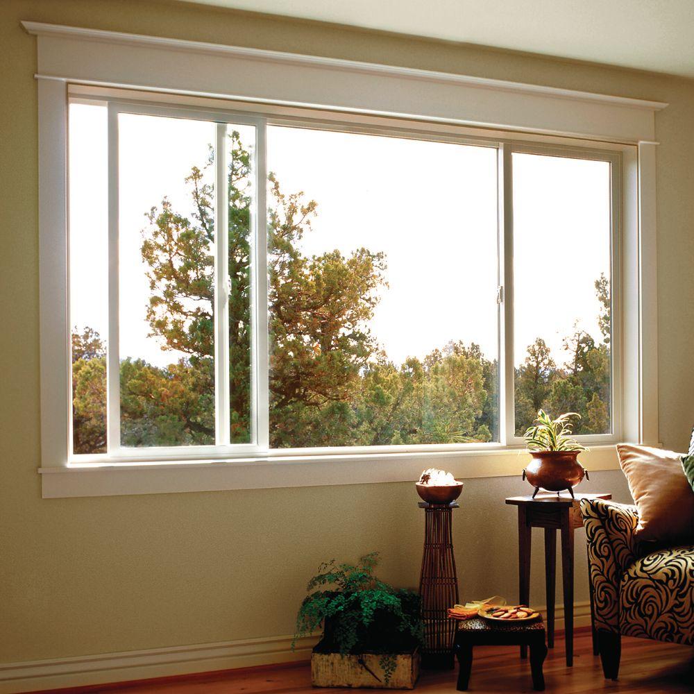 Jeld Wen 95 5 In X 47 V 2500 Series White Vinyl Universal Reversible Sliding Window With Fibergl Mesh Screen Jeld Wen 95 5 In X 47 V 2500 Series White Vinyl Universal Reversible Sliding Window With Fibergl Mesh Screen