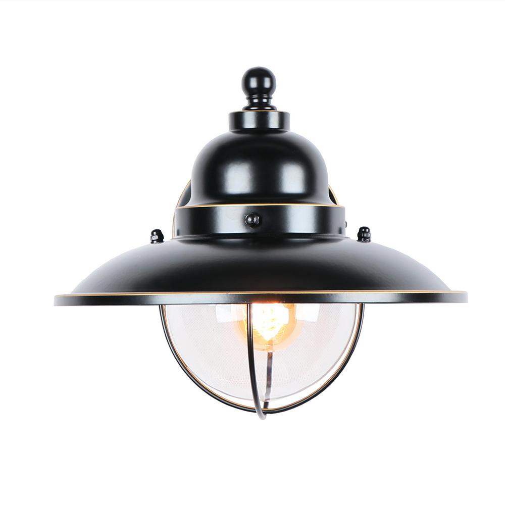 Y Decor 1-Light Imperial Black Outdoor Wall Light Wall ... on Decorative Exterior Wall Sconce Black id=25673