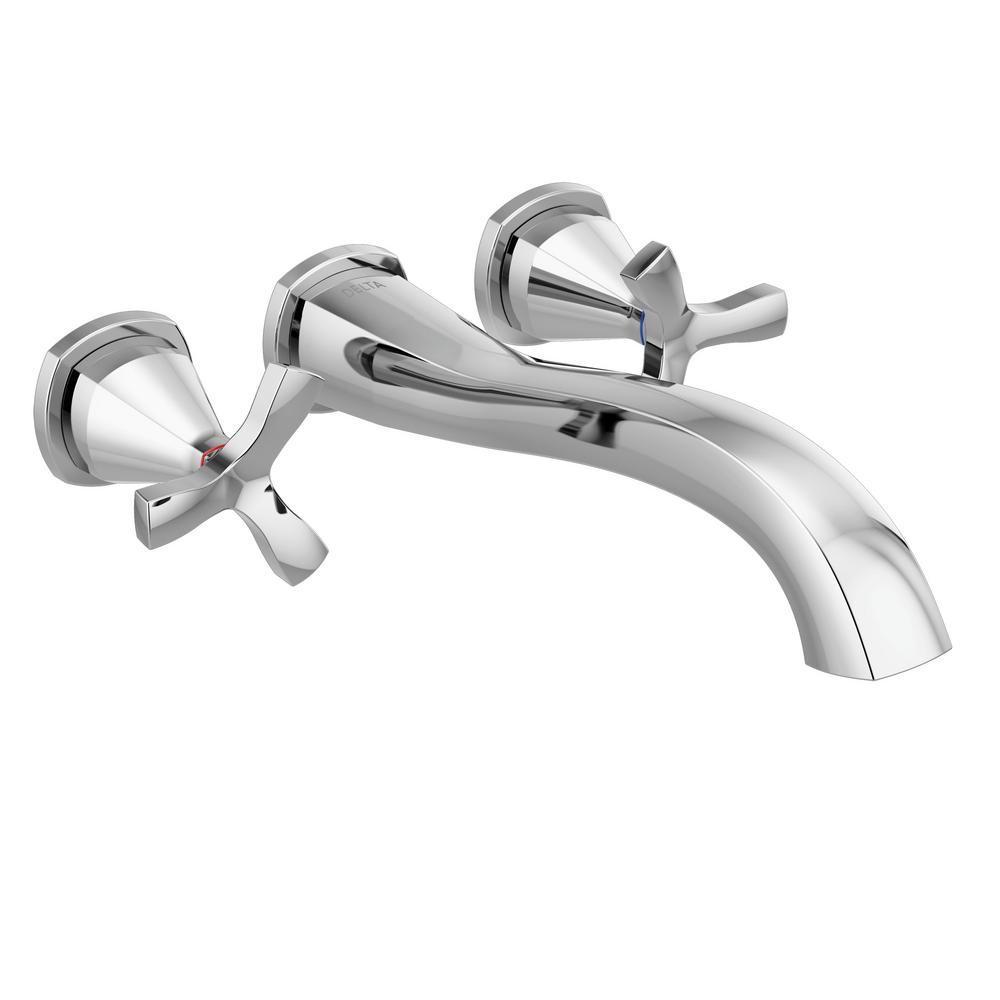 Delta Stryke 2-Handle Wall Mount Tub Filler Faucet Trim ...