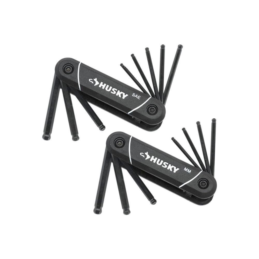 Husky SAE/MM Folding BallEnd Hex Key Set (17Piece)HBEFHKSM17PC The