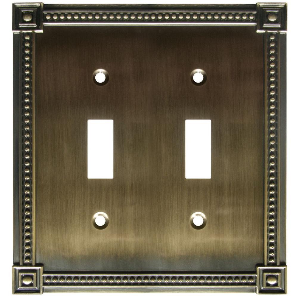 Amerelle Traditional 2 Toggle Wall Plate Brushed Brass92TTBB The