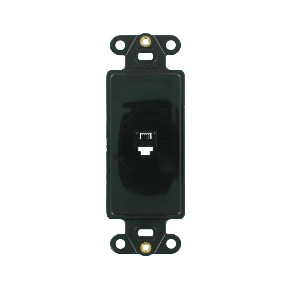 Leviton Black 1Gang Phone Jack Wall Plate (1Pack)40649E The Home