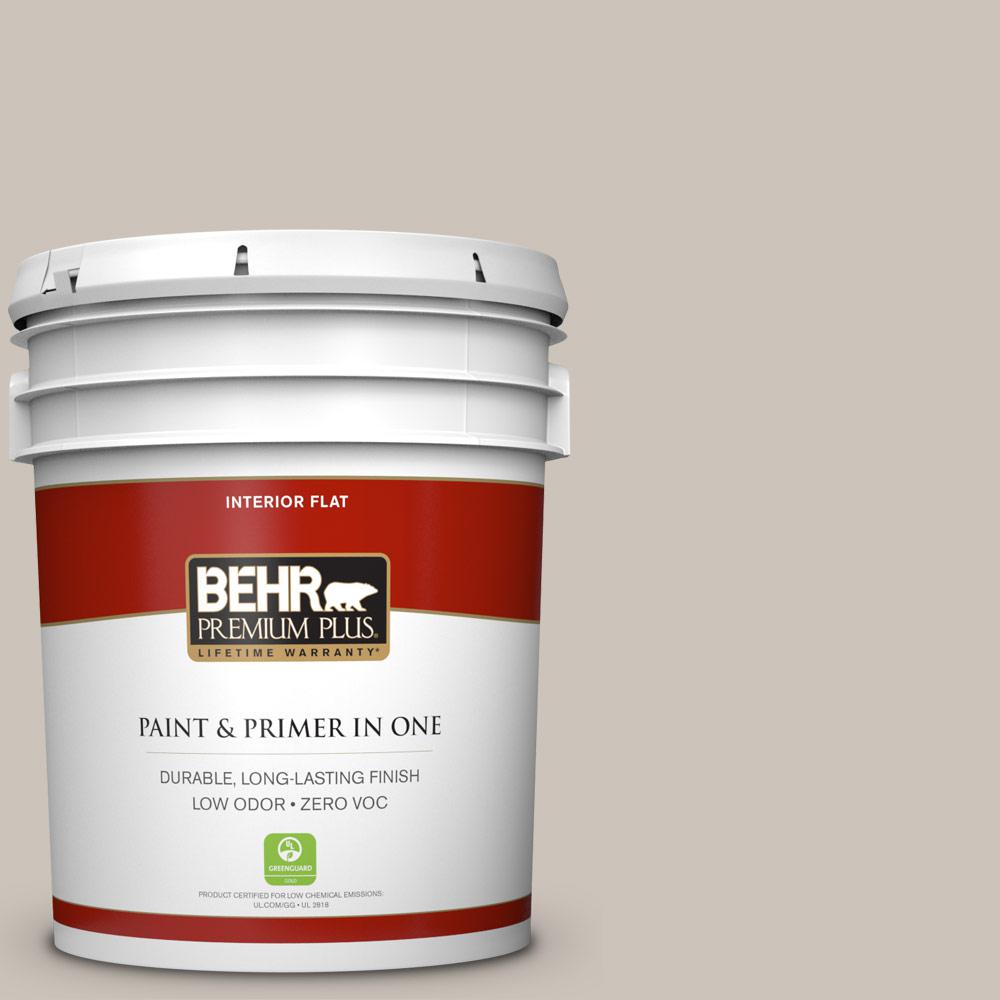 BEHR Premium Plus 5 gal. N2002 Doeskin Gray Flat Zero VOC Interior