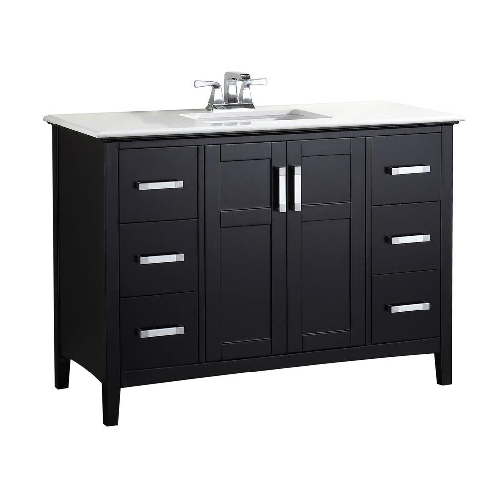 Simpli Home Winston 48 In Bath Vanity Black With Quartz Marble Top Ay White Basin Nl Bl 2a The Depot - 48 White Vanity With Black Top Simpli Home Winston 48 In Bath Vanity Black With Quartz Marble Top Ay White Basin Nl Bl 2a The Depot - 48 White Vanity With Black Top