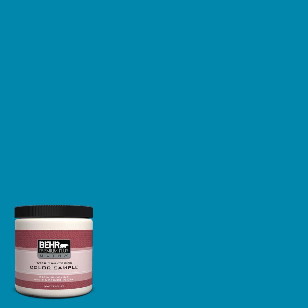 BEHR Premium Plus Ultra 8 oz. #P490-6 Hacienda Blue Interior/Exterior