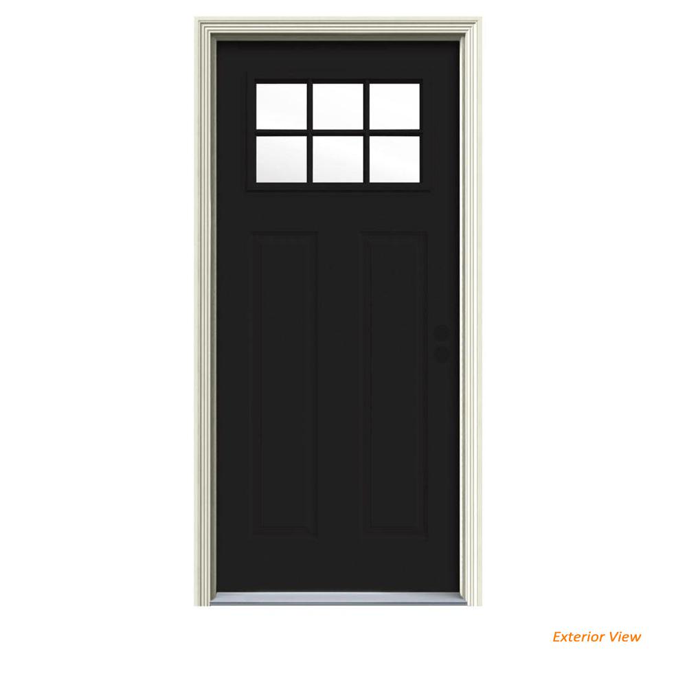 Orted Colors Front Doors Exterior The Home Depot 6 Lite Craftsman Black W White Interior Steel