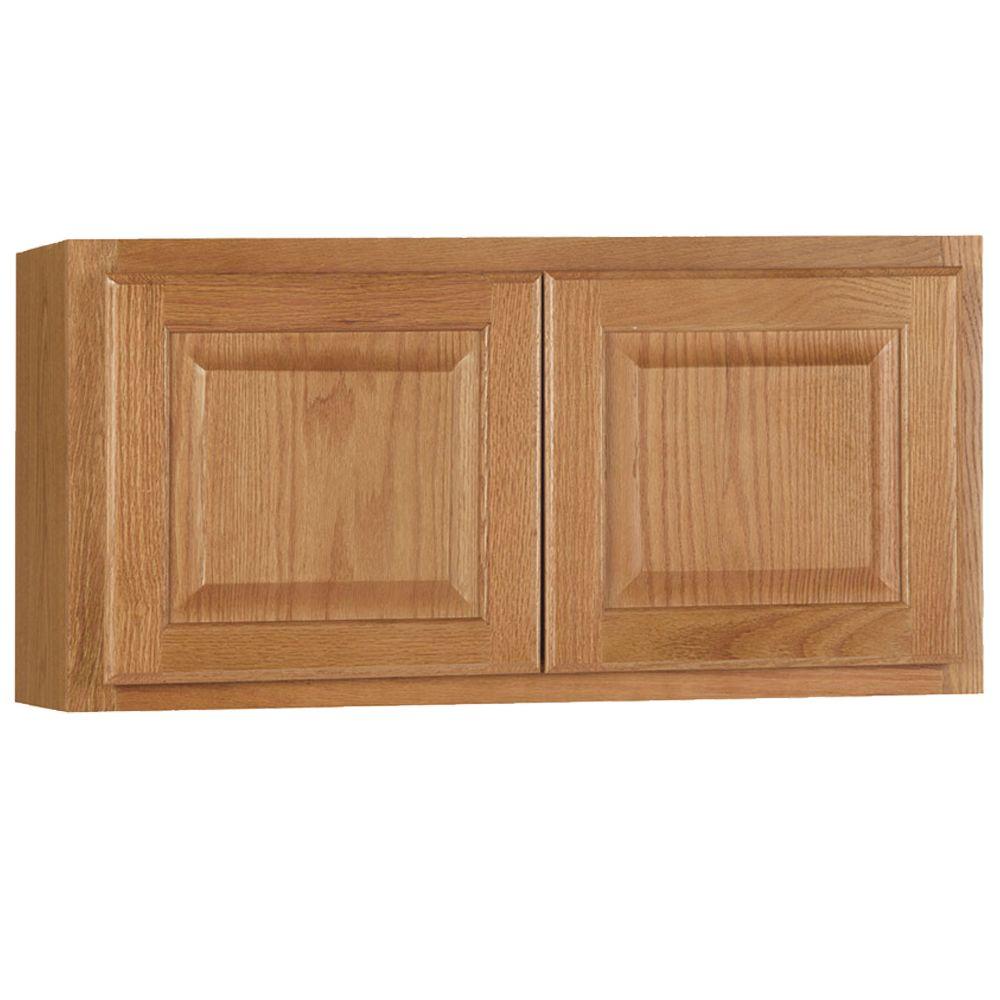 Hampton Wall Kitchen Cabinets in Medium Oak – Kitchen – The Home Depot