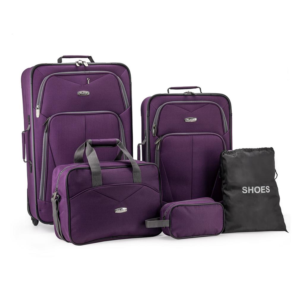 Traveler's Choice Elite Purple Luggage Whitfield 5-Piece Softside ...