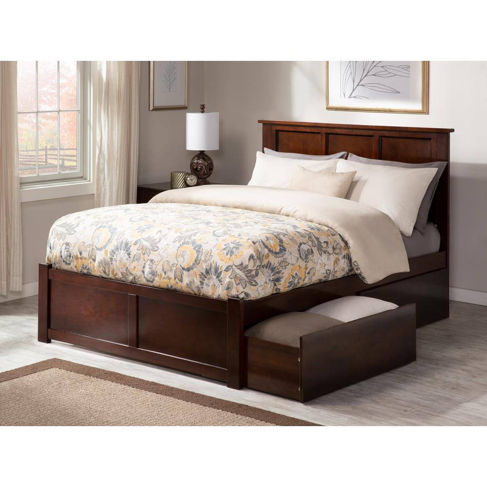 Atlantic Furniture Madison Queen Platform Bed With Flat Panel Foot Board And 2 Urban Drawers In Walnut Ar8642114 The Home Depot - Madison Queen Bedroom Collection Atlantic Furniture Madison Queen Platform Bed With Flat Panel Foot Board And 2 Urban Drawers In Walnut Ar8642114 The Home Depot - Madison Queen Bedroom Collection