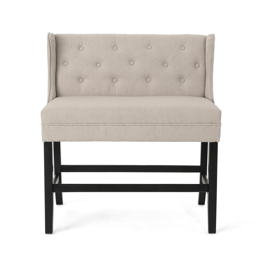 Noble House Paulina 28 In Tufted Back Wheat Fabric 2 Seater Winged Tufted Back Wheat Fabric 2 Seater Winged Loveseat Barstool