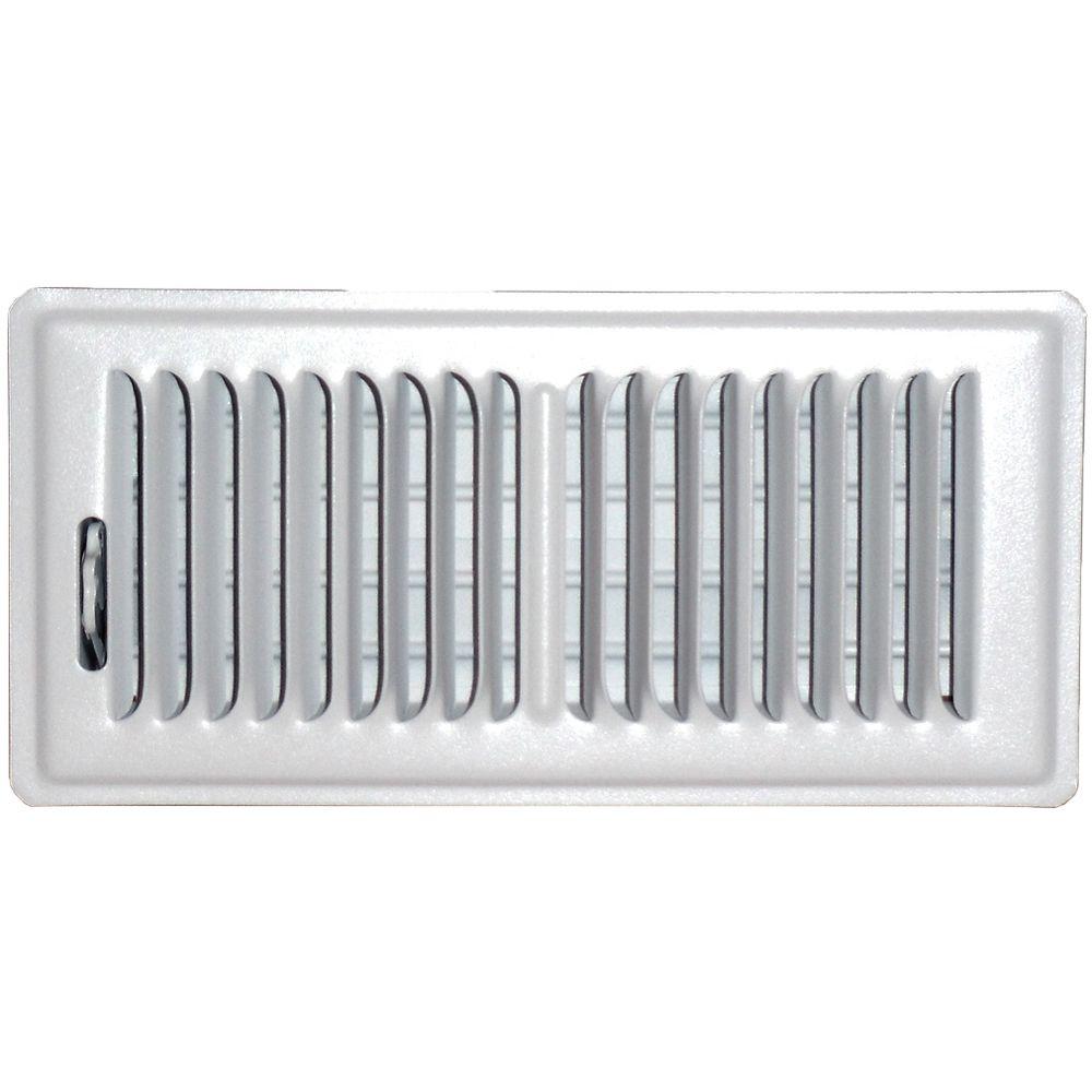 SPEEDIGRILLE 4 in. x 10 in. Floor Vent Register, White with 2Way