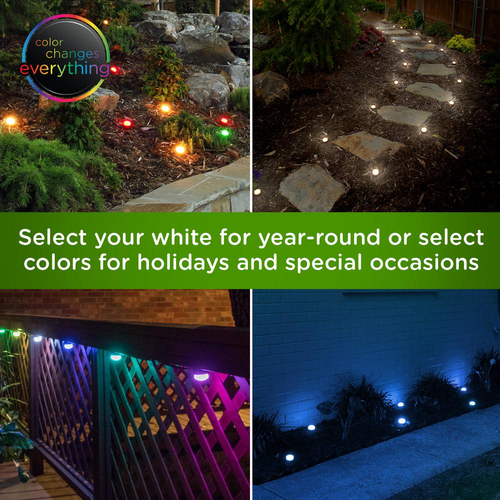 Enbrighten Black Color Changing Outdoor Integrated Led Landscape Path Lights With 2 Ft Spacing 36 Light 41657 The Home Depot