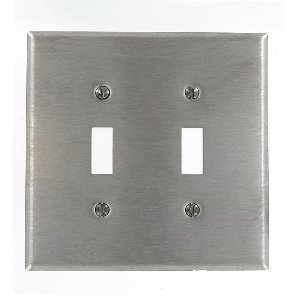 Leviton Stainless Steel 2 Gang Toggle Wall Plate 1 Pack Ssj2 40 The Home Depot - Stainless Steel Wall Plates Home Depot Leviton Stainless Steel 2 Gang Toggle Wall Plate 1 Pack Ssj2 40 The Home Depot - Stainless Steel Wall Plates Home Depot