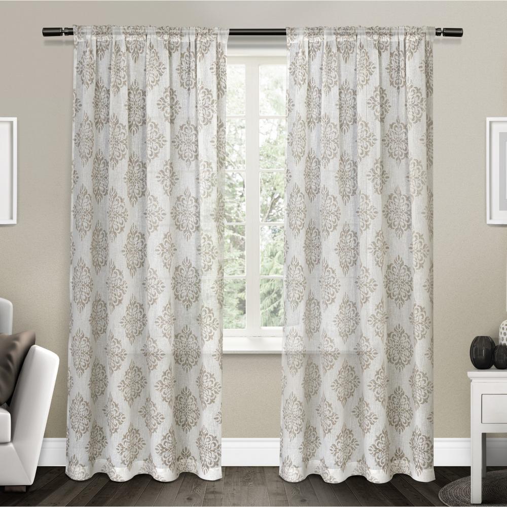 Nagano 54 In W X 84 In L Sheer Rod Pocket Top Curtain Panel In