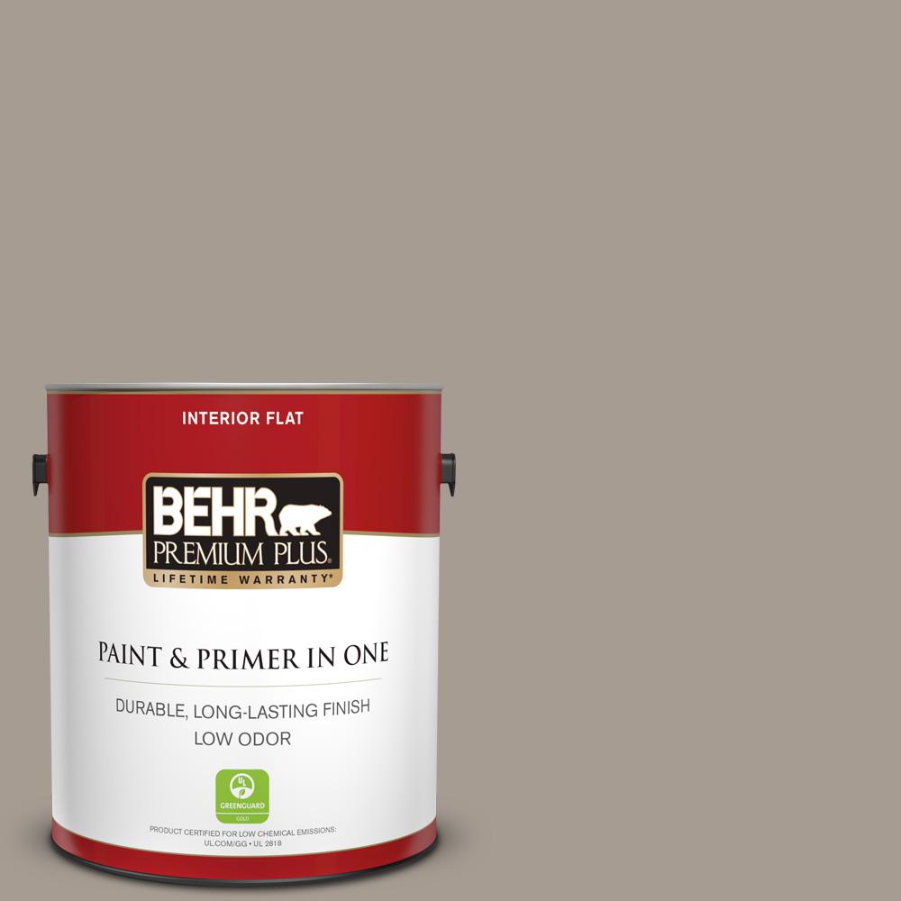 Behr Premium Plus 1 Gal N200 4 Rustic Taupe Flat Low Odor Interior Paint And Primer In One