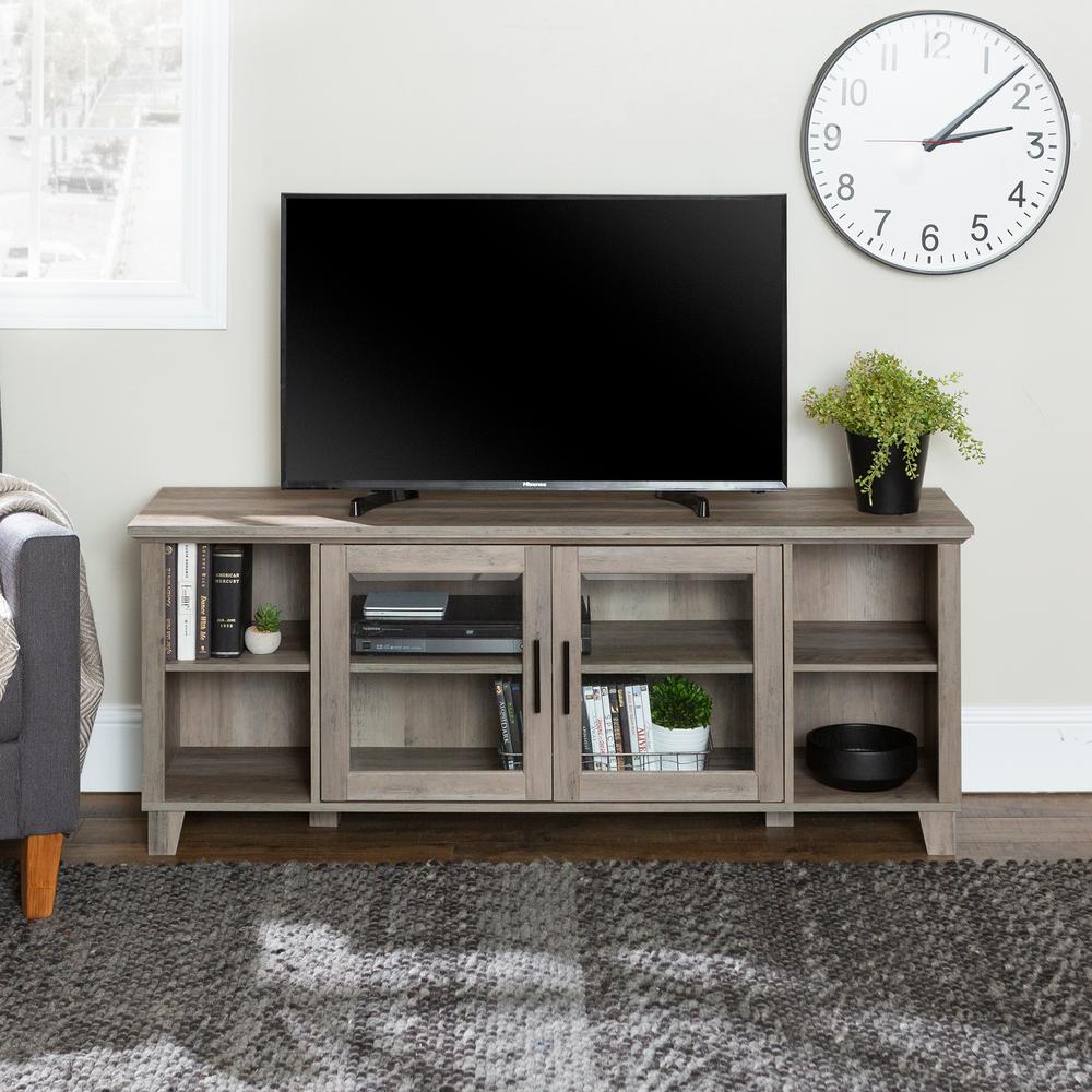 Walker Edison Furniture Company 58 in. Gray Wash Composite TV Stand 65