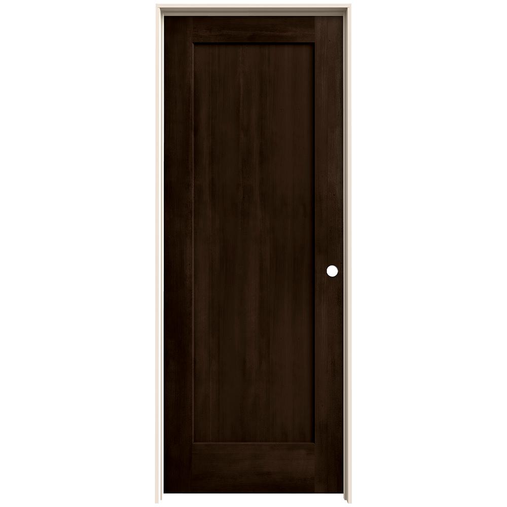 Jeld Wen 28 In X 80 In Madison Espresso Stain Left Hand Solid Core Molded Composite Mdf Single Prehung Interior Door