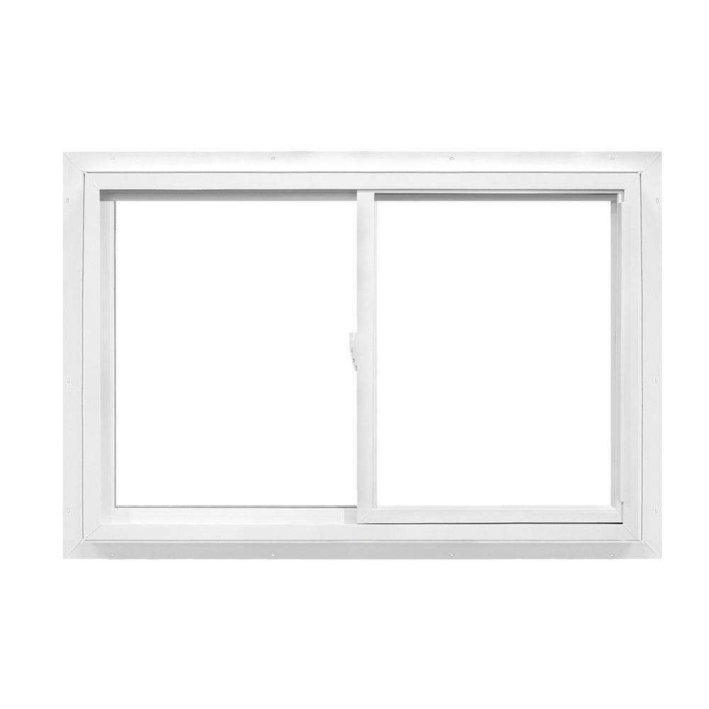 American Craftsman 24 In X 24 In 50 Series Right Handed Sliding White Finyl Window With Nailing Flange Reversible 50 Slider Fin The Home Depot