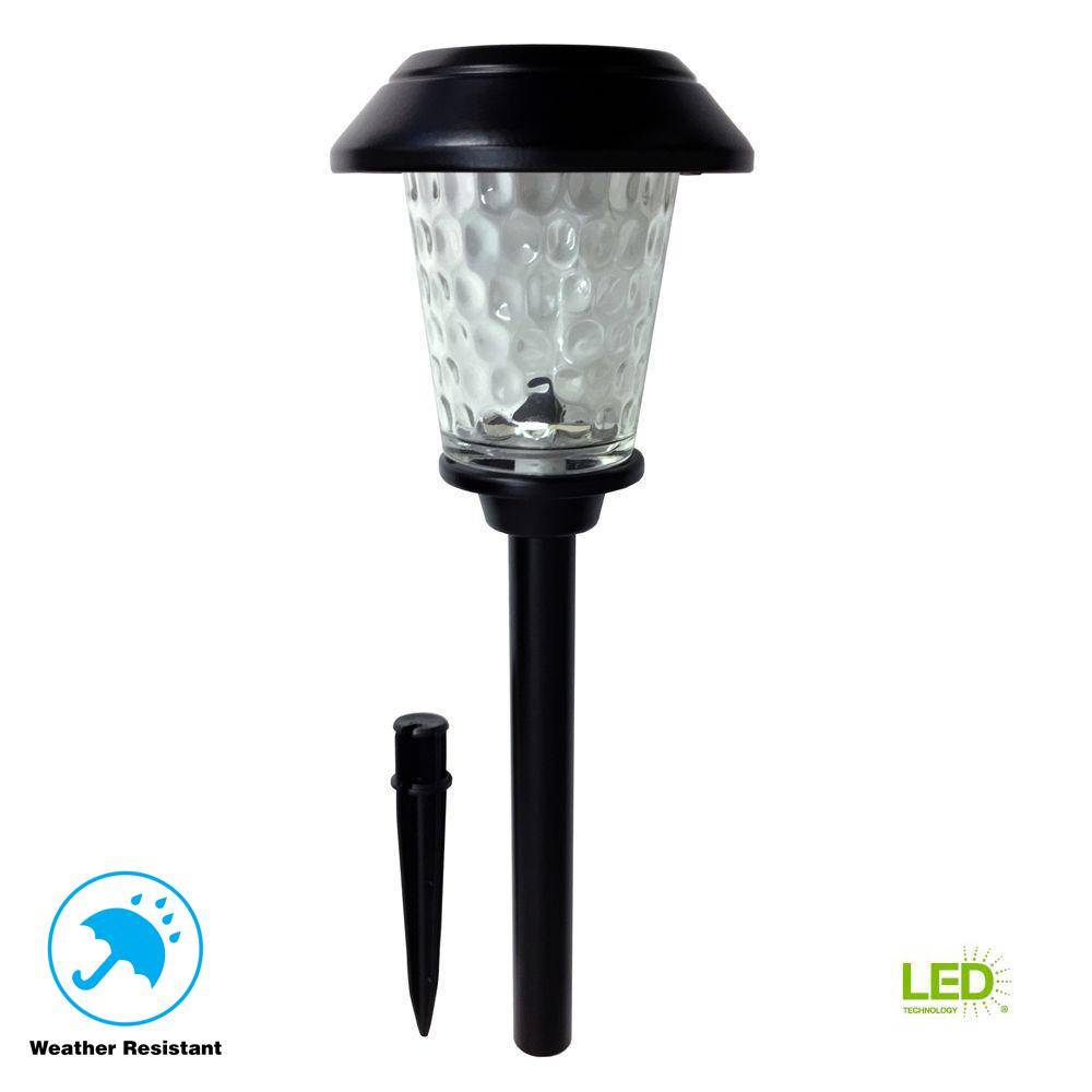 Solar Landscape Lighting Outdoor The Home Depot Solar Black Metal Outdoor Integrated Led Landscape Path Light