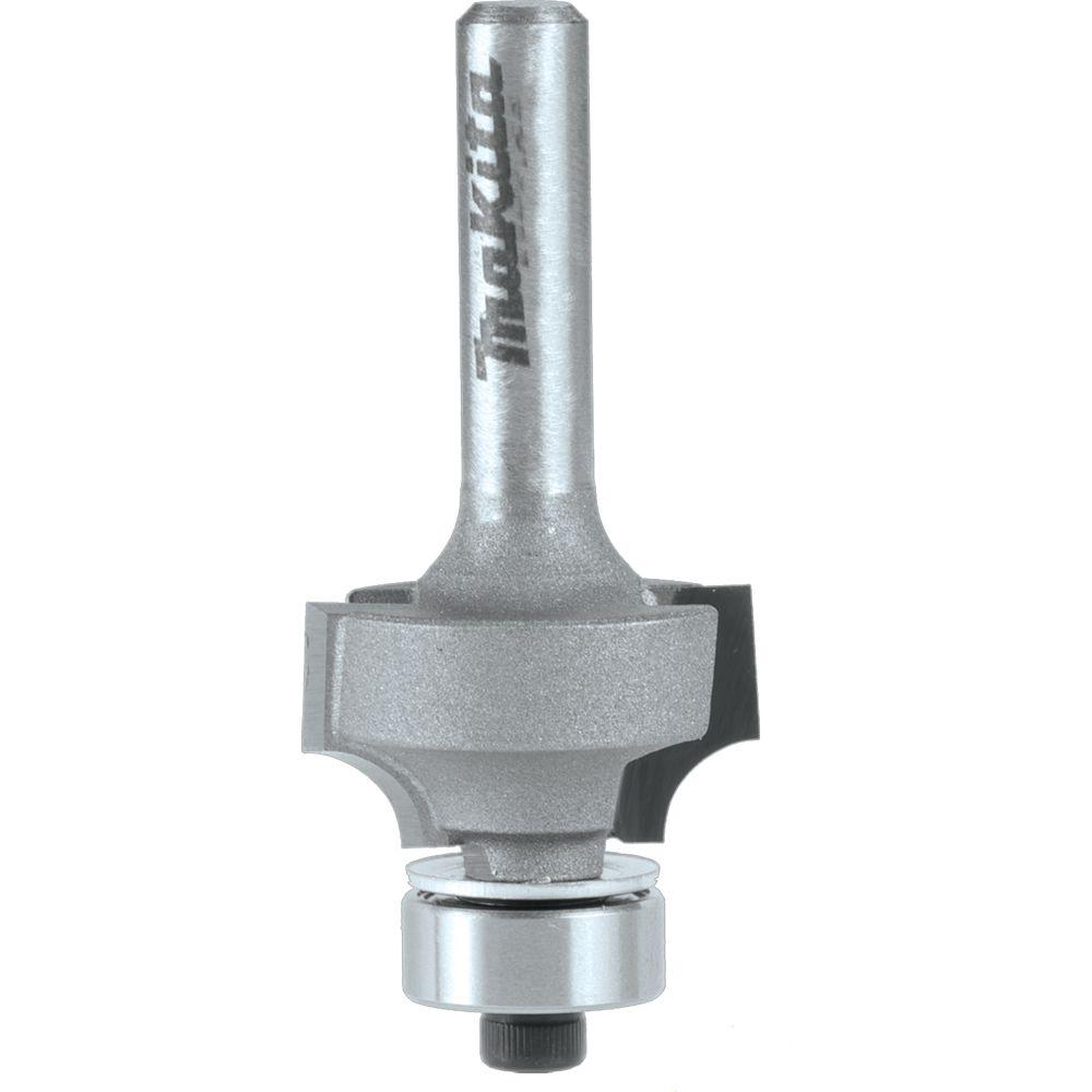 Makita 1/4 in. CarbideTipped Corner Round, 2 Flute Router Bit with 1/4