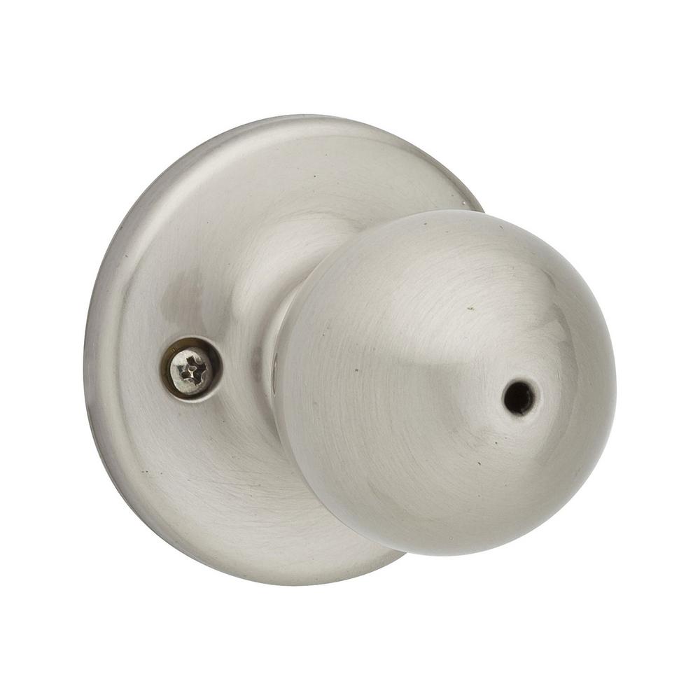 Kwikset Polo Satin Nickel Bed/Bath Knob-300P 15 6AL RCS V1 - The Home Depot