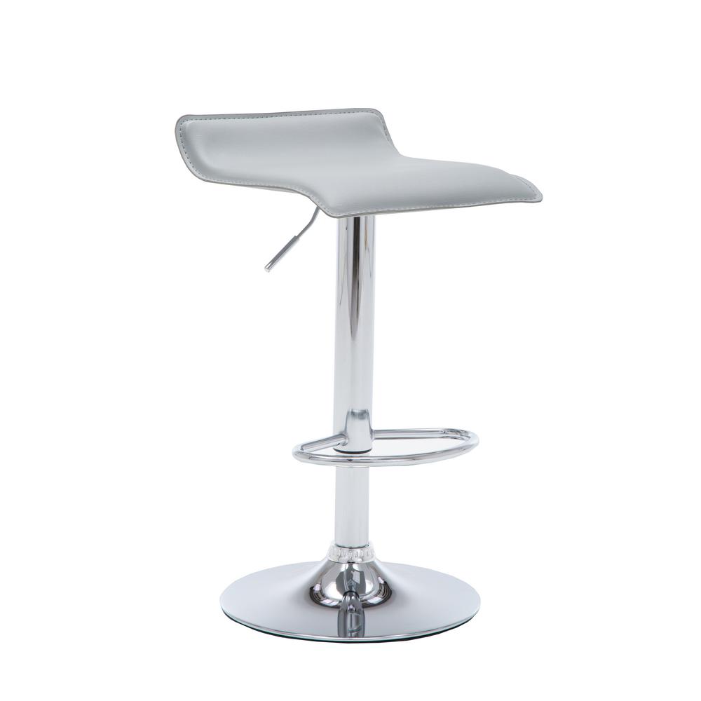 Ac Pacific Contemporary Contoured Backless Swivel Height Adjule Bar Stool With Footrest Set Of 2 Gray