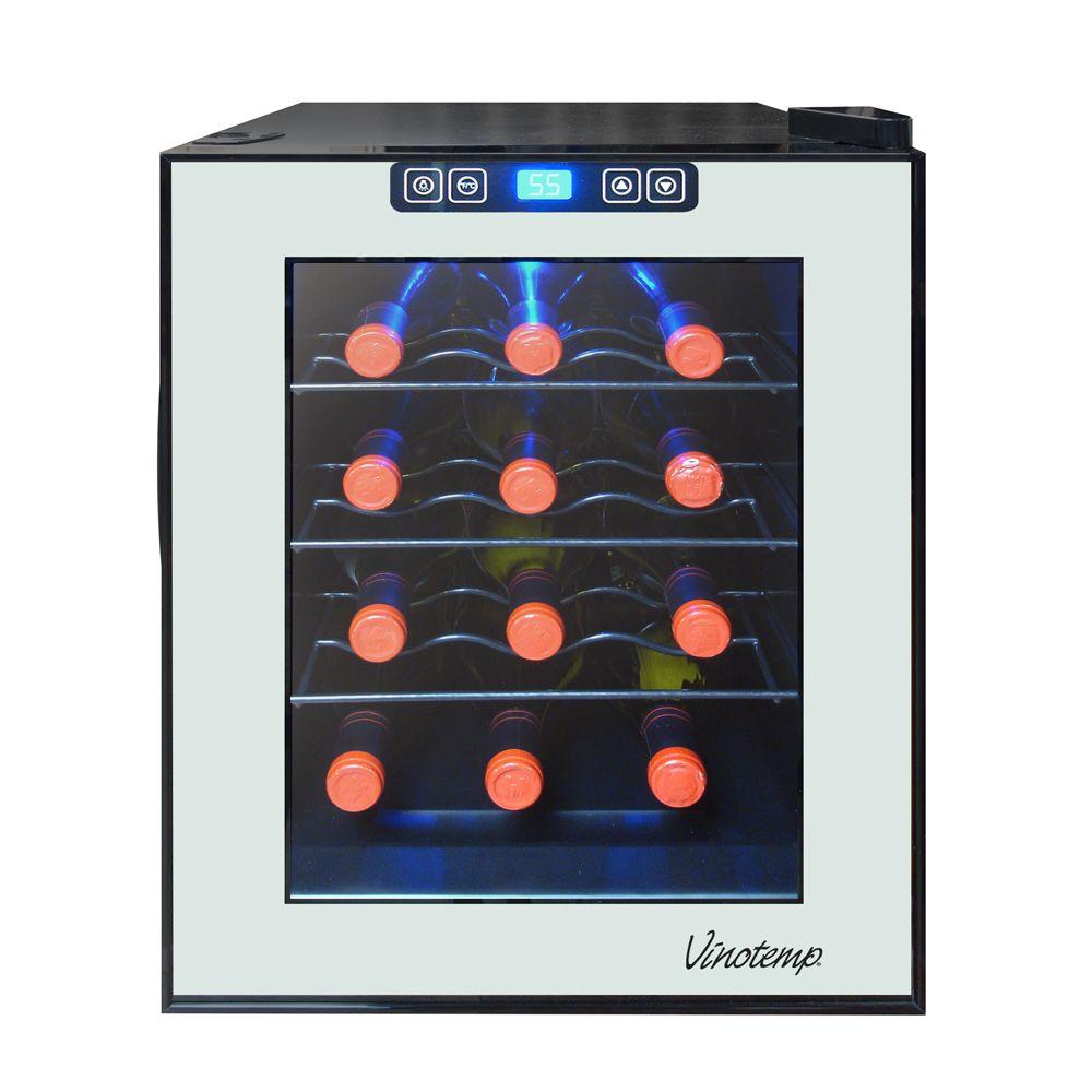 Vinotemp 12Bottle Mirrored Thermoelectric Wine CoolerVT12TSBM The Home Depot