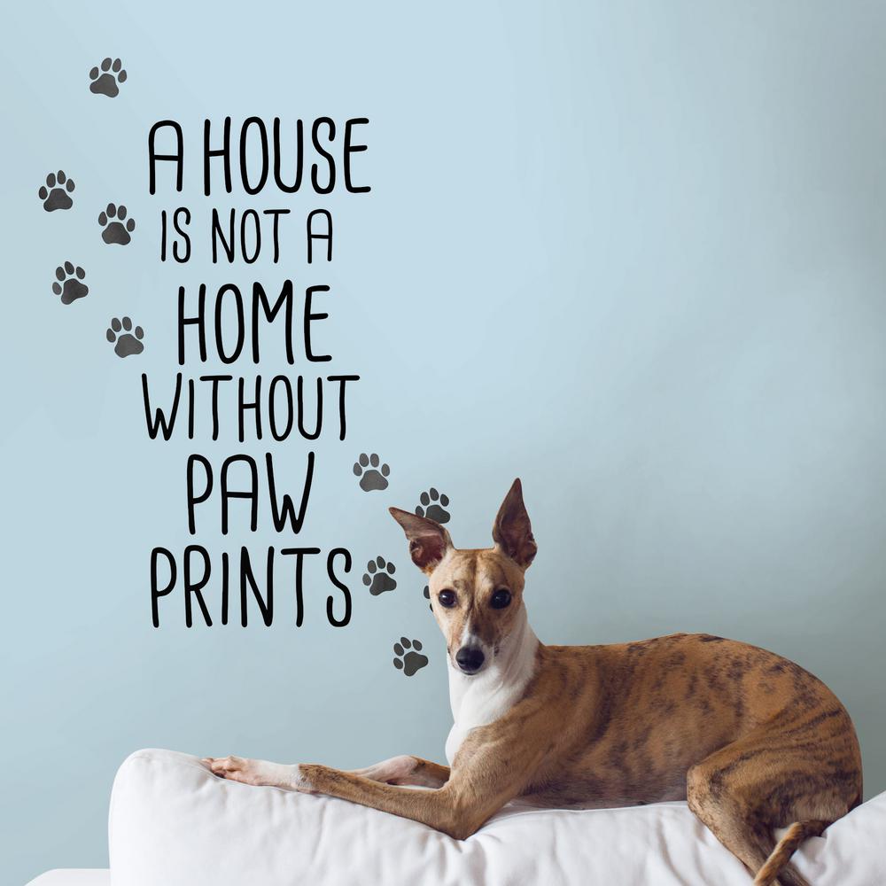 Wallpops Black Home With Paw Prints Wall E Decal Dwpq2900 The Wallpops Black Home With Paw Prints Wall E Decal