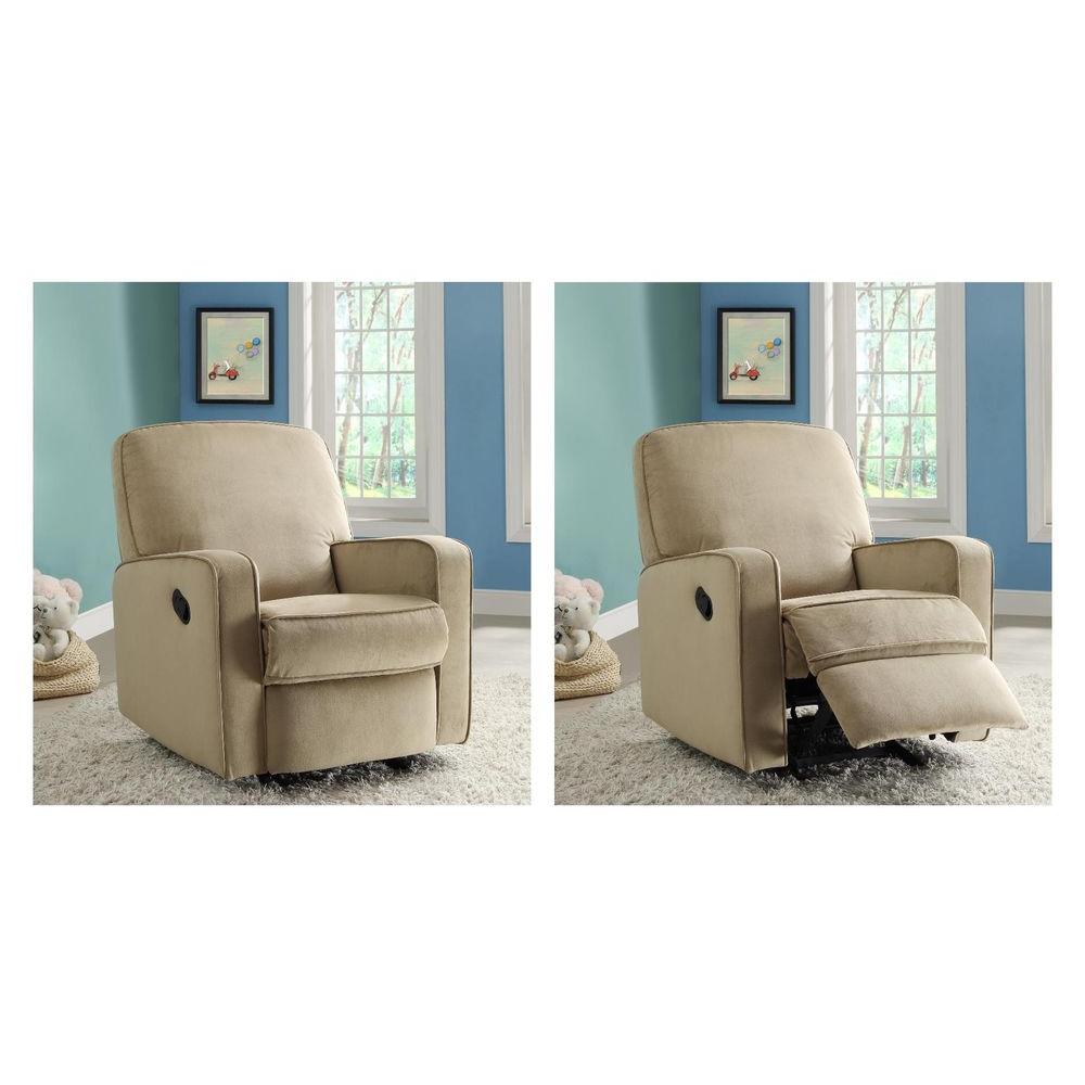 Pri Sutton Tan Fabric Swivel Recliner Ds 912 006 051 The Home Depot Pri Sutton Tan Fabric Swivel Recliner