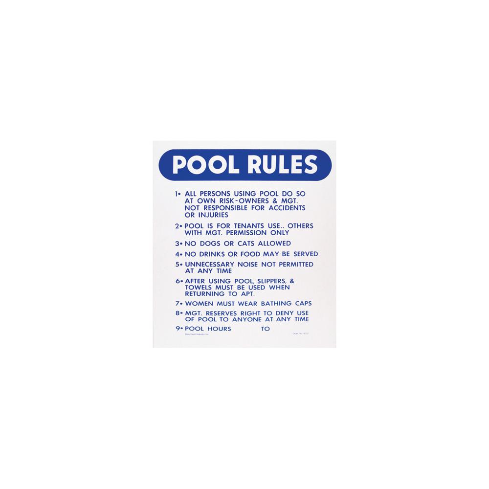 Valterra 18 in. x 24 in. Blue Devil Pool Rules Sign8712 The Home Depot