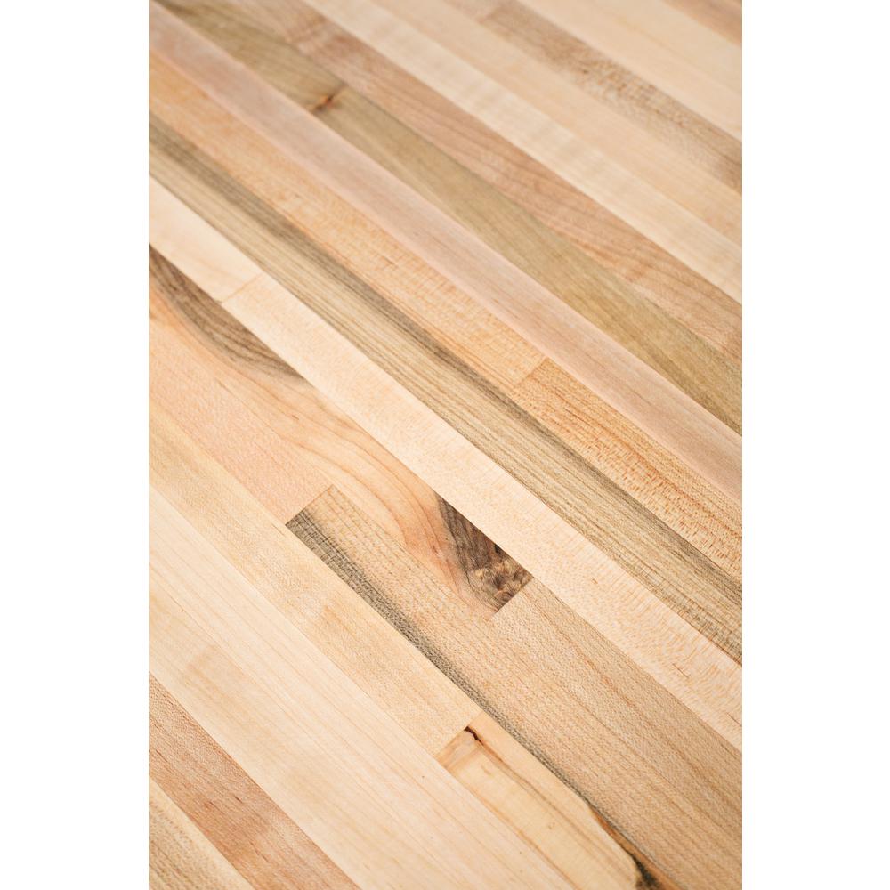 Wood Butcher Block CounterTop In Unfinished Maple 96 In. X 25 In. X 1.