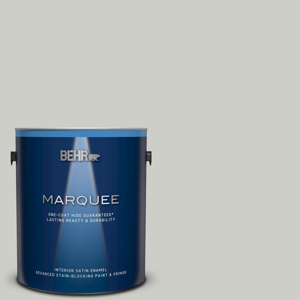 Behr Marquee 1 Gal Qe 49 Mexican Silver Satin Enamel Interior Paint And Primer In One