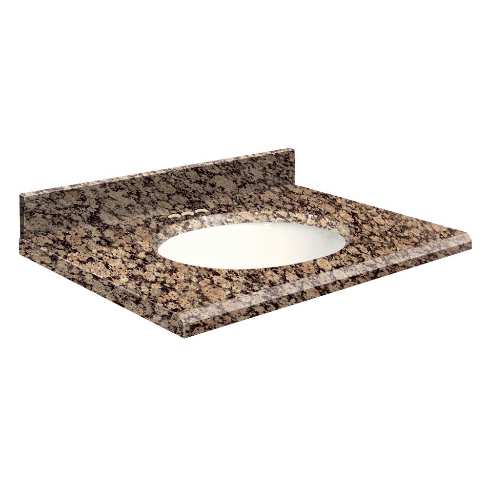 Transolid 31 In W X 19 In D Granite Vanity Top In Baltic Brown With White Basin G3119 E5 E W 8 The Home Depot