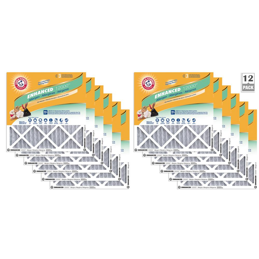 Arm & Hammer 20 in. x 30 in. x 1 in. Odor Allergen and Pet Dander Control Air Filter (12-Pack) was $99.0 now $54.99 (44.0% off)