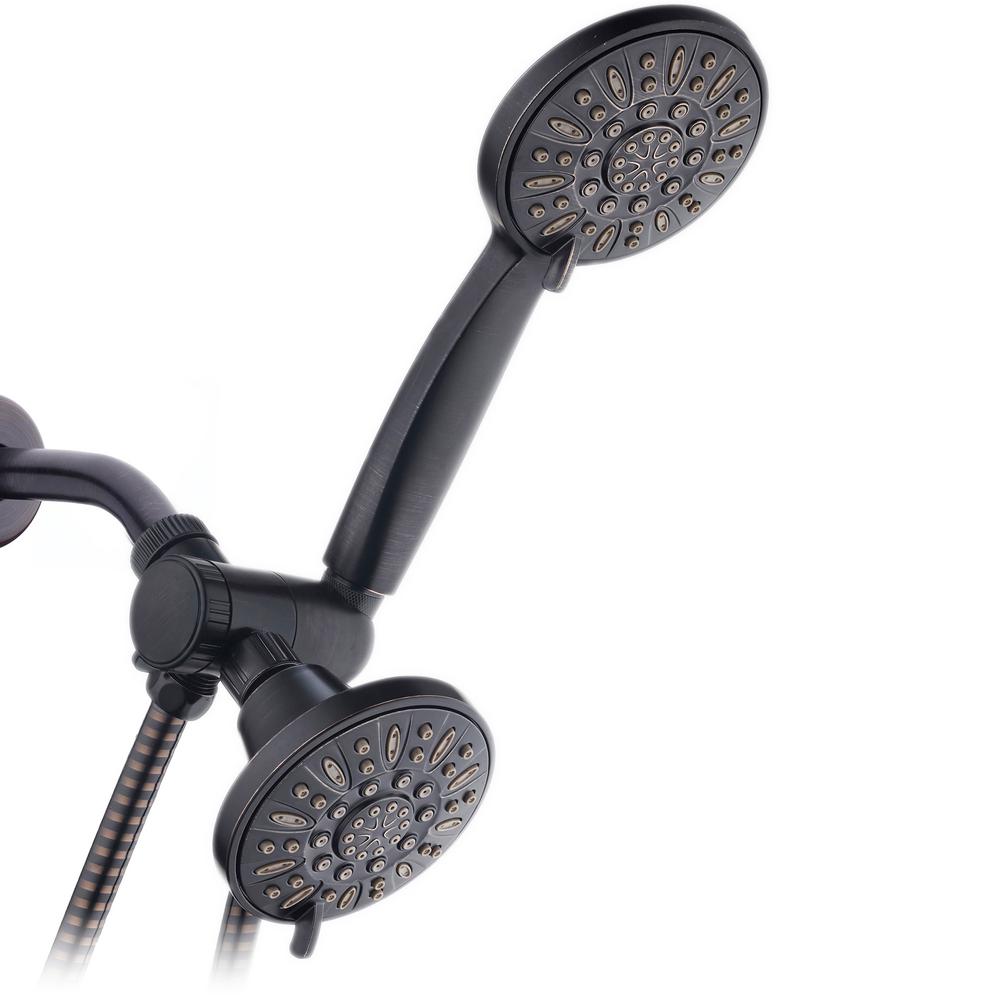 Aqua 48 Spray Dual Showerhead And Handheld With Extra Long Hose In Oil Rubbed Bronze