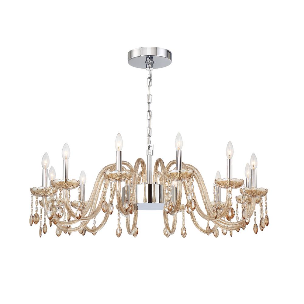 No Bulbs Included Candle Style Eurofase Chandeliers Lighting Ferrero 16 Light Cognac Chandelier