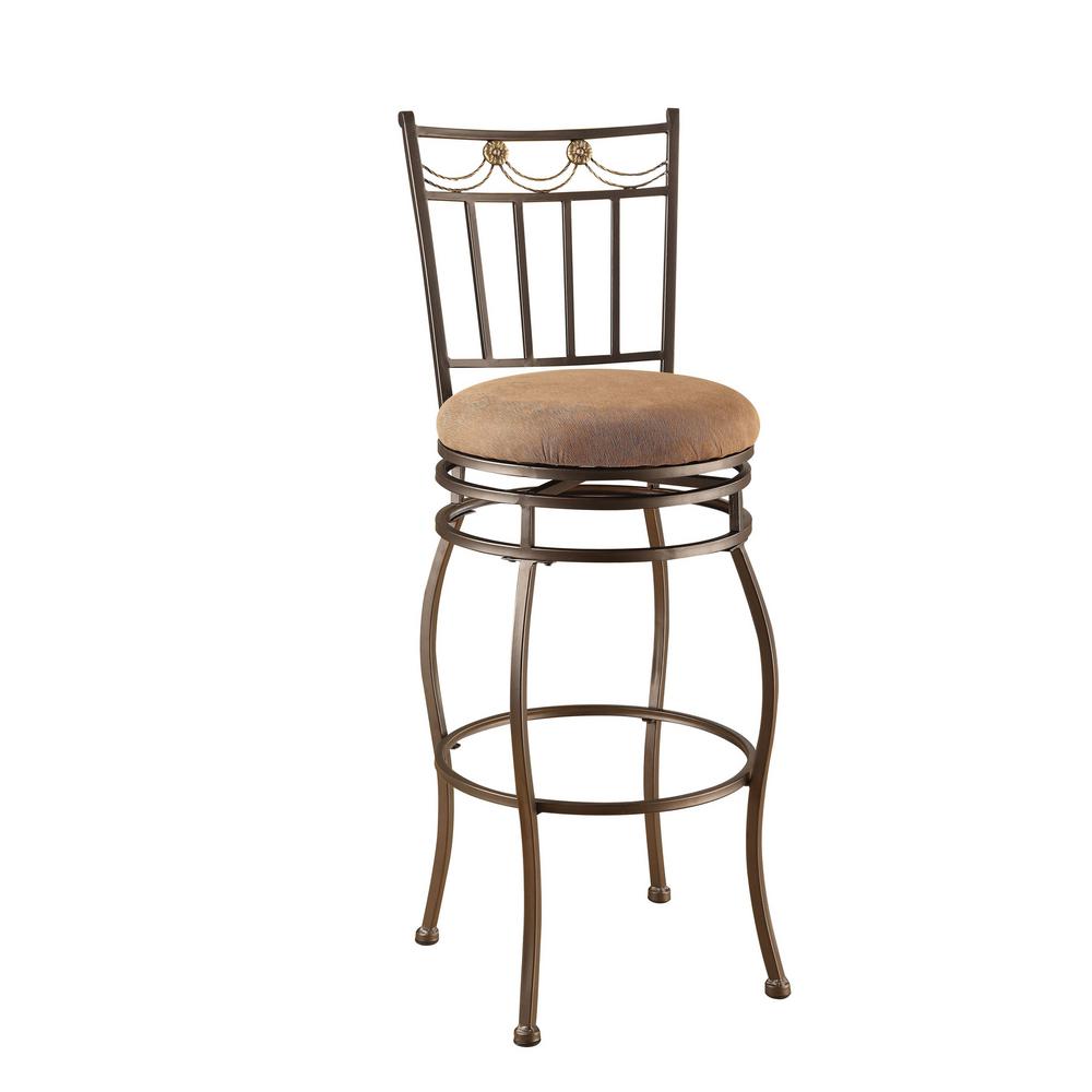 ACME Tavio 29 in. Dark Bronze Swivel Cushioned Bar Stool (Set of 2