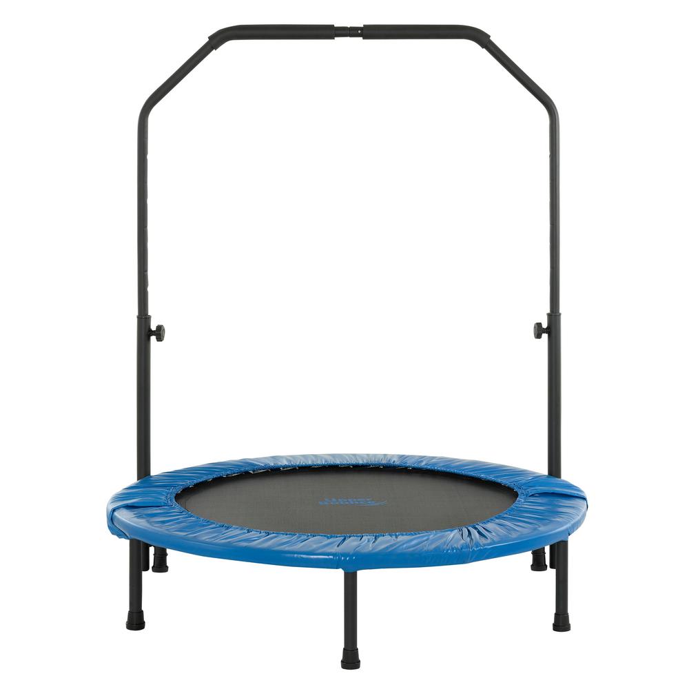 Upper Bounce 40 In Mini Foldable Rebounder Fitness Trampoline With Adjustable Handrail Ubsf01hr 40 The Home Depot