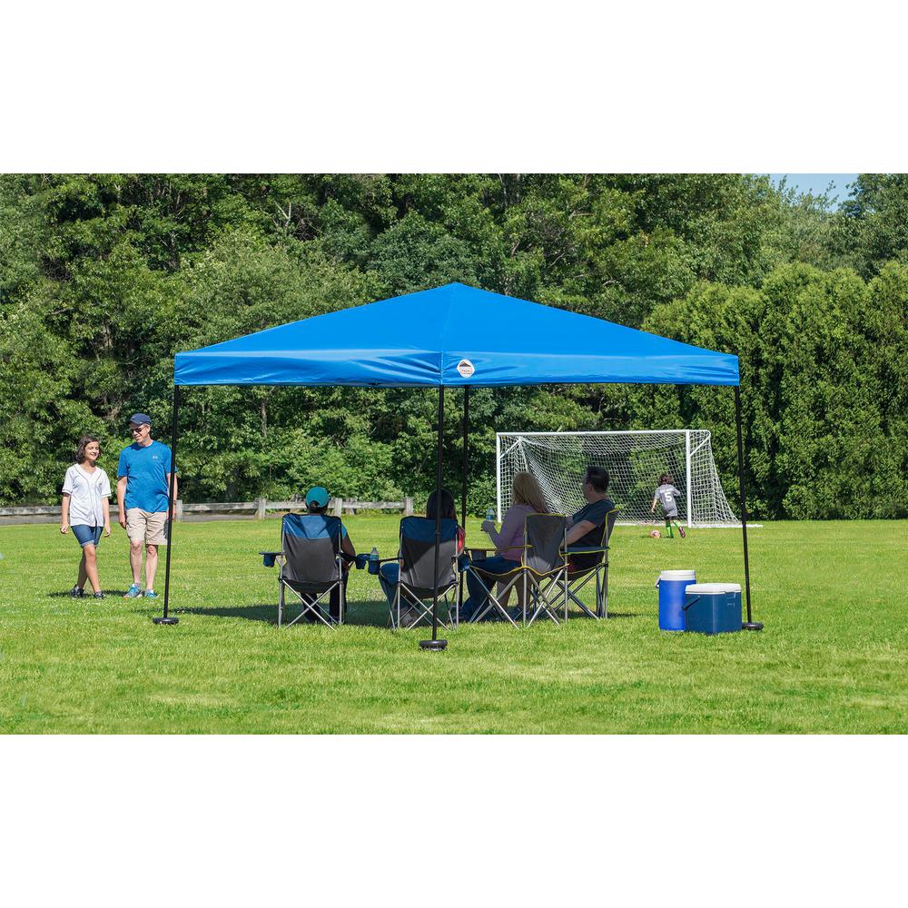 Shade Tech St100 10 Ft X 10 Ft Blue Instant Canopy 157379ds The Home Depot