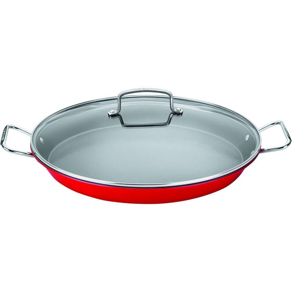 Cuisinart NonStick Paella Pan with Cover in Metallic RedASP38CR