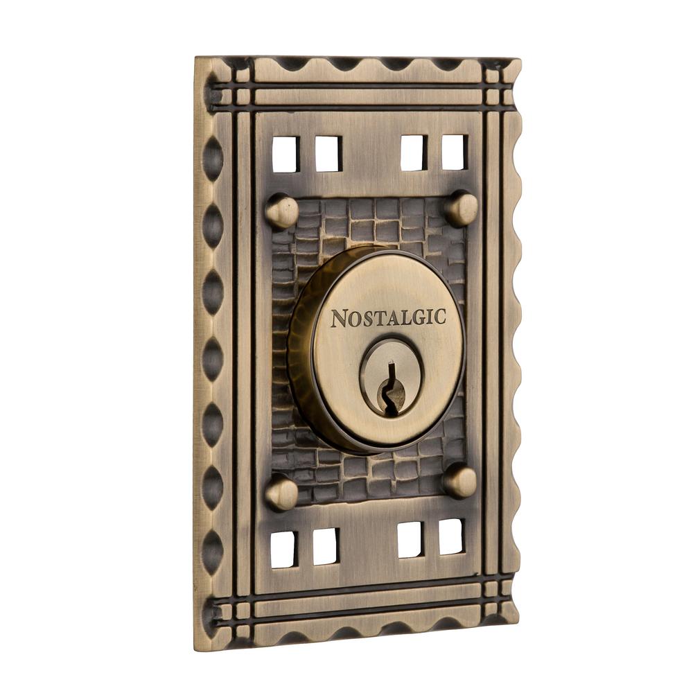 Schlage Plymouth Antique Brass Double Cylinder Deadbolt with