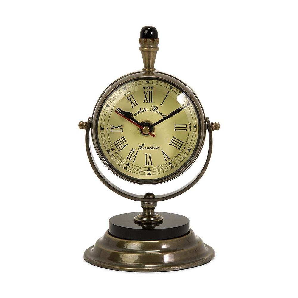 Soren Antique Brass Table Clock 9396800460 The Home Depot Soren Antique Brass Table Clock